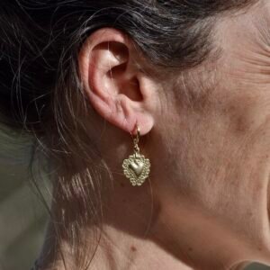 Boucles d'oreilles coeur rayonnant