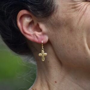 Boucles d'oreilles croix radieuse